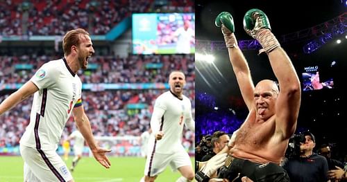 Tyson Fury celebrated England's victory over Germany in Euros 2020