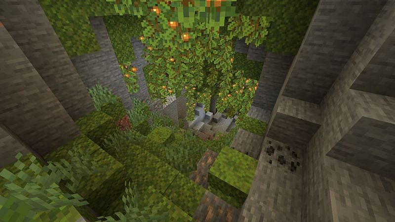 Lush caves in Minecraft (Image via Sportskeeda)