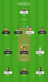 SUR vs GLA Dream11 Tips - T20 Blast