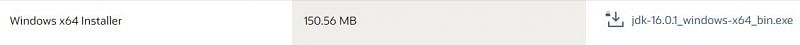 Windows users will want to download this version of the Java 16 installer