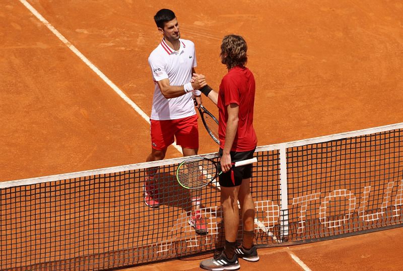 Novak Djokovic and Stefanos Tsitsipas