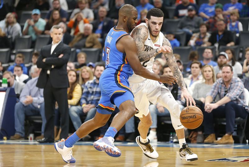 Chris Paul (left) and Lonzo Ball (right) are two players that the New York Knicks have bee linked with this offseason.
