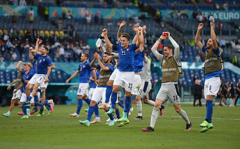 Italy beat 10-men Wales to finish on top of Group A at Euro 2020. 