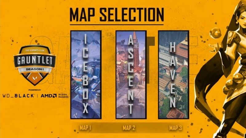Team Inazuma vs Team Insignia Selected Maps (Image via YouTube/The Esports Club)