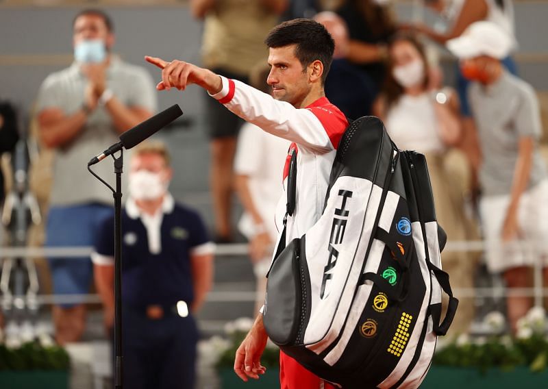 Novak Djokovic after beating Rafael Nadal