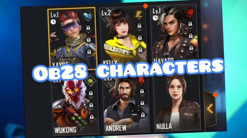 Sharing the list for the best characters in Free Fire after the OB28 update