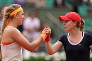 Azarenka and Cornet at the net