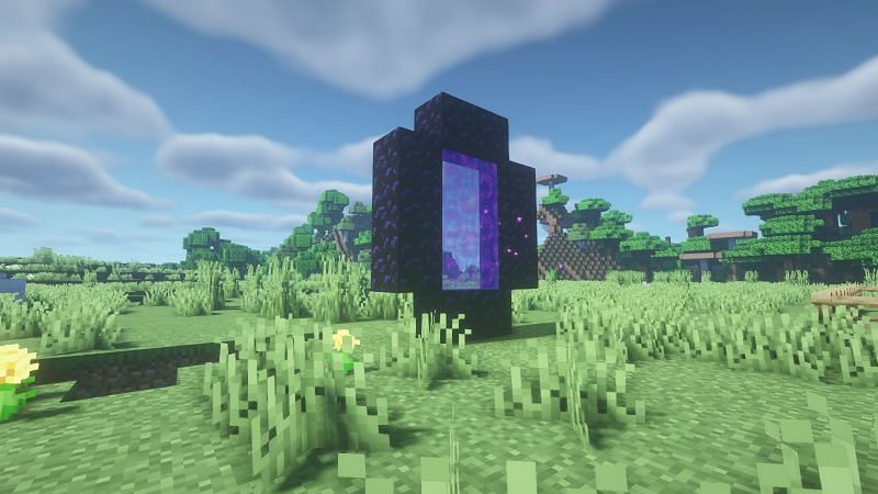 A Nether Portal (Image via Minecraft)