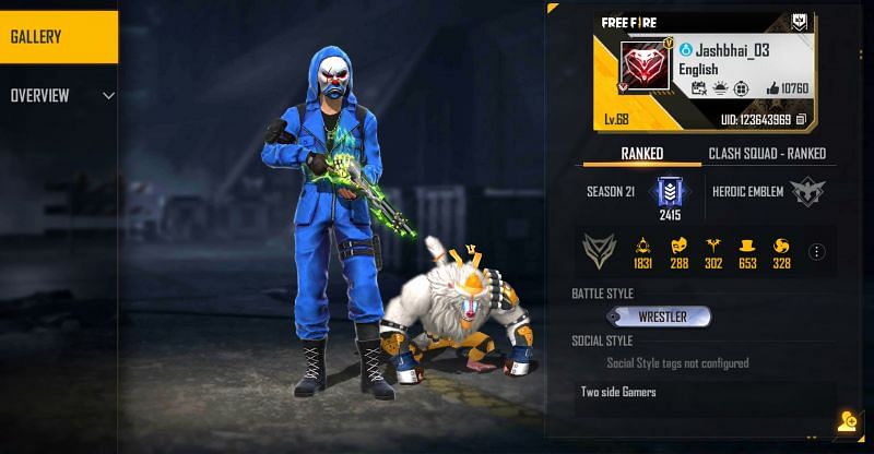 TSG Jash&#039;s Free Fire details