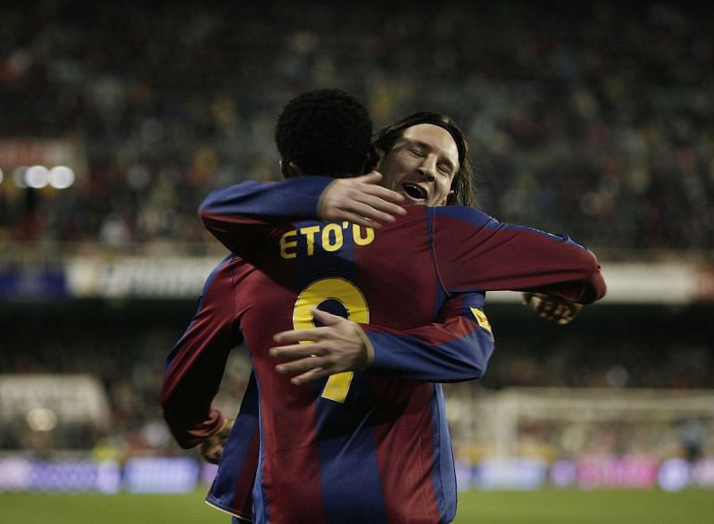 Eto&#039;o and Messi spent 5 years together at Barcelona