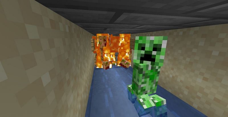 Creepers dying (Image via Minecraft)