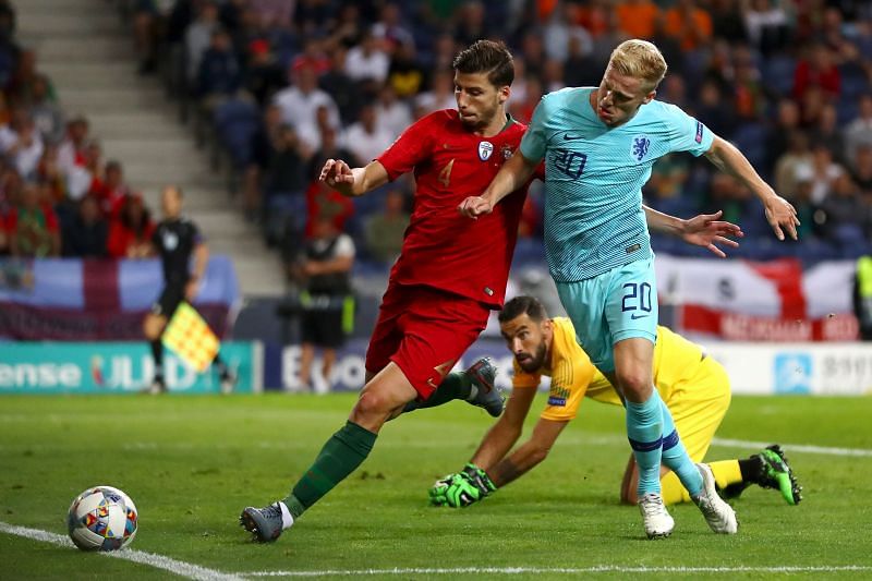 Ruben Dias in action for Portugal