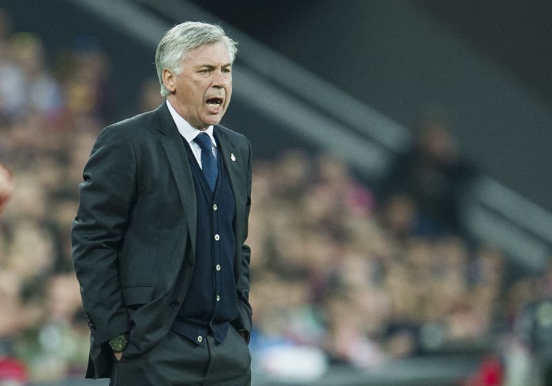 Carlo Ancelotti watches from the sidelines during his earlier stint for Real Madrid between 2013 and 2015