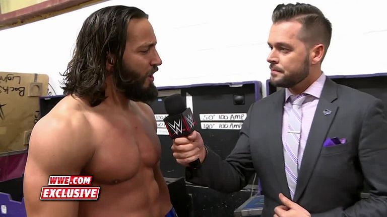 Tony Nese being interviewed backstage