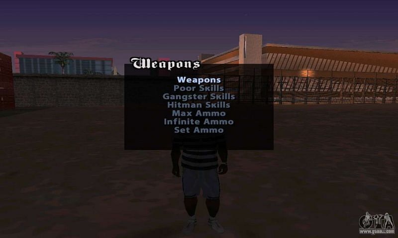 The cheat menu will display all the cheat codes (image via GTAall.com)