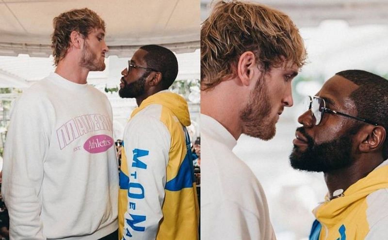 Logan Paul vs. Floyd Mayweather fighter face-off (*Images courtesy: Logan Paul Instagram)