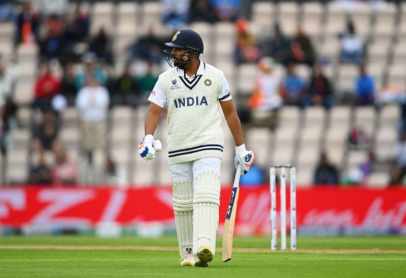 Rohit Sharma became the first wicket to fall in the WTC final. Pic: Getty Images