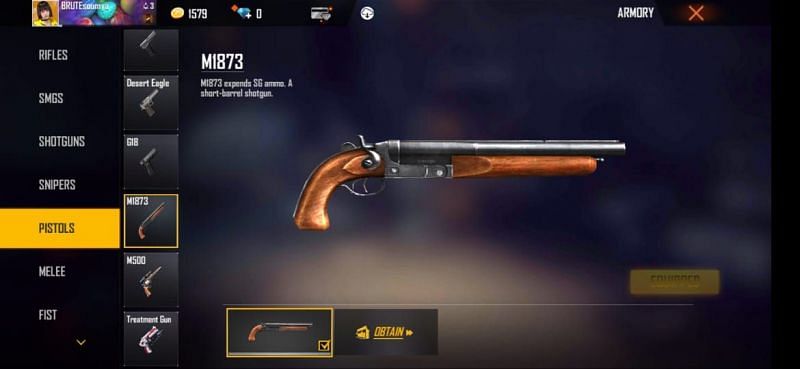 The M1873 in Free Fire
