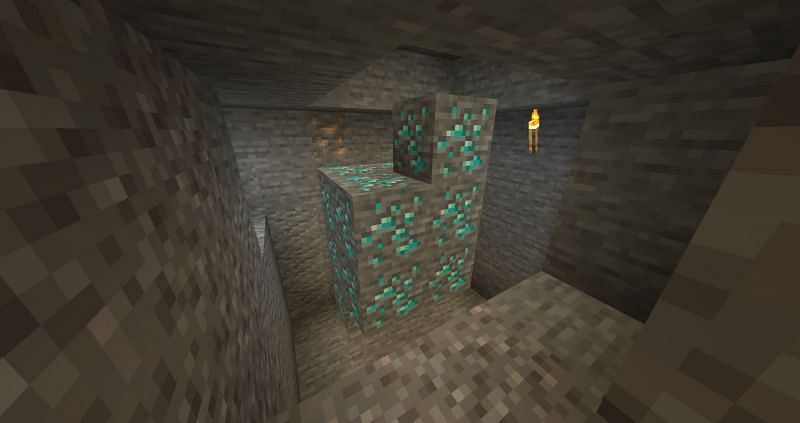 Diamond ore vein (Image via Minecraft Wiki)