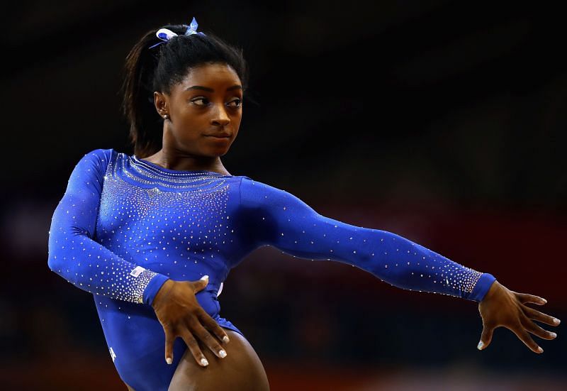 Simone Biles in action in 2018 (Photo by Francois Nel/Getty Images)