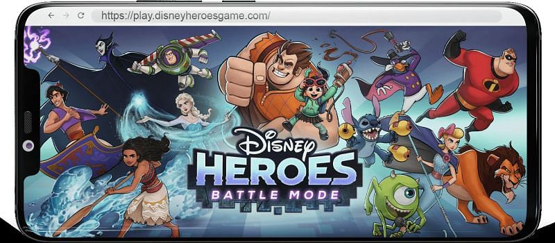 The loading screen of Disney Heroes Battle Mode (Image via now.gg)