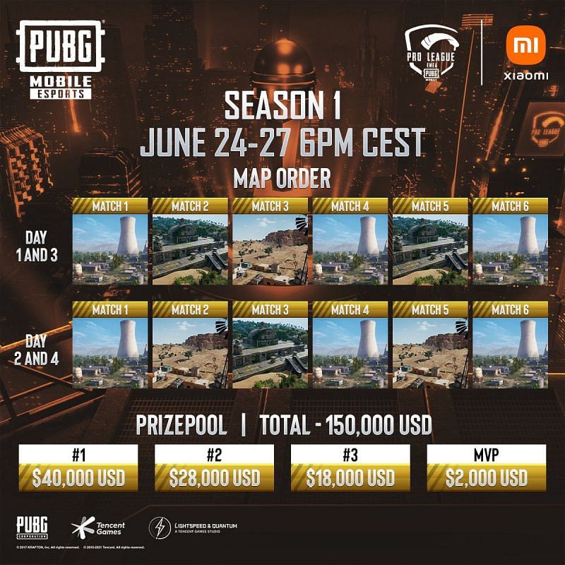 PUBG Mobile EMEA championship Schedule