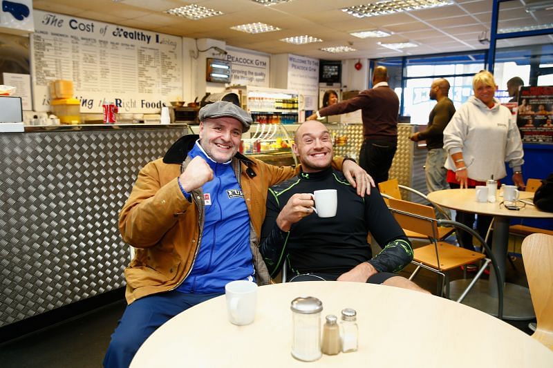 Tyson Fury with his dad John Fury