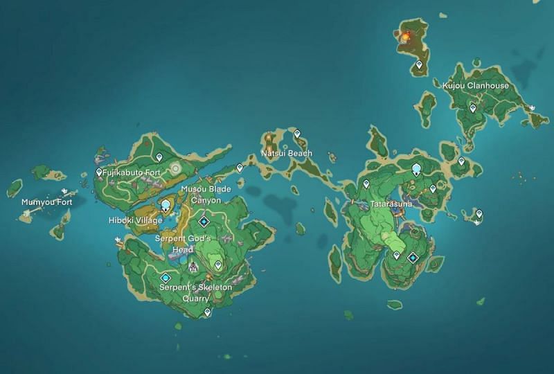 West Inazuma map (image via Genshin Intel)