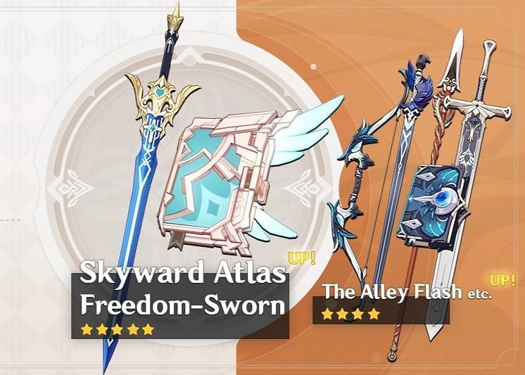 New weapon banner featuring &#039;Freedom Sworn&#039;(image via miHoYo)