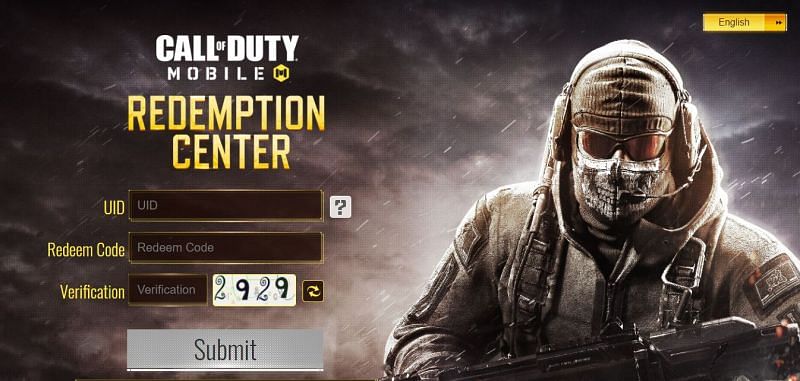Official redemption center page of COD Mobile (Image Credits: www.callofduty.com/redemption)