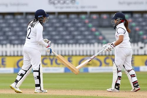 Sneh Rana and Taniya Bhatia. Pic Getty Images