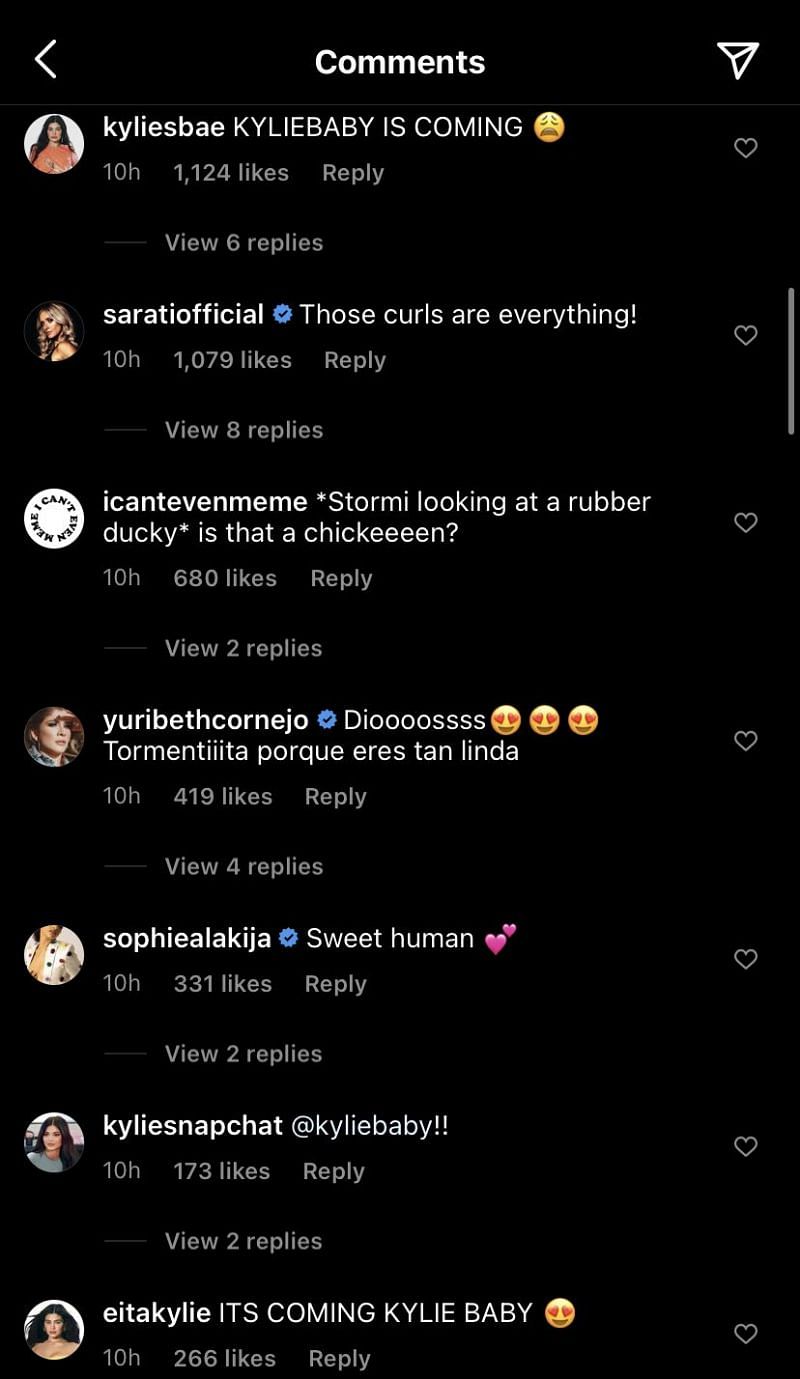 Fans excited for the launch of &quot;Kylie Baby&quot; in the comments (Image via Instagram)