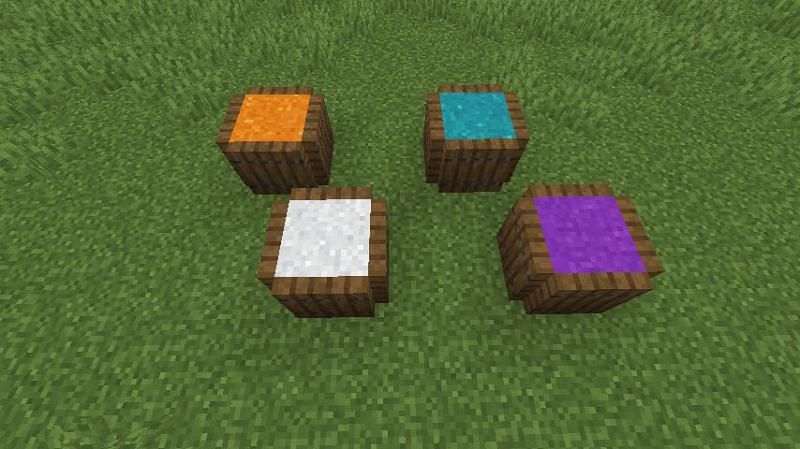 A player uses concrete powder to create &quot;spice barrels&quot; (Image via u/OhNoCrumbs on Reddit)