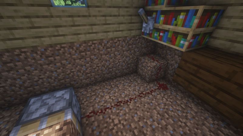 Lever connected to sticky piston (Image via Minecraft)