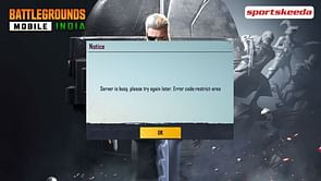 How to fix 'Server Busy, restrict area' error code in Battlegrounds Mobile India (BGMI)