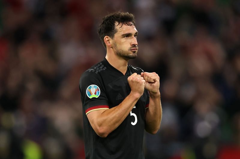 German defender Mats Hummels looks on after Hungary&#039;s goal