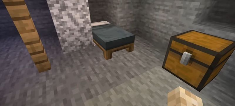 Who would guess that there is a base behind this bed? (Image via Grian on YouTube)