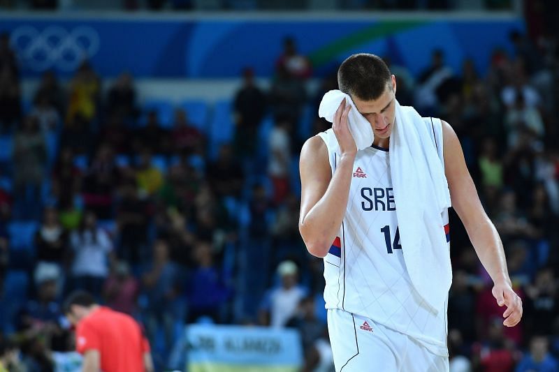 Nikola Jokic representing Serbia in the 2016 Olympics