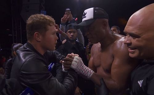 Canelo Alvarez (left) and Anderson Silva (right) [Image credits: Ariel Helwani's Twitter]