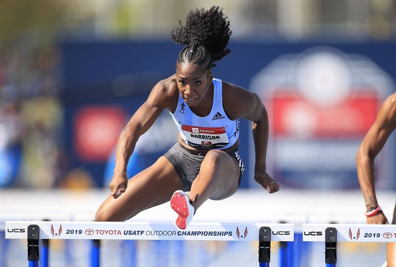 Kenni Harrison in action at the 2019 USATF Outdoor Championships