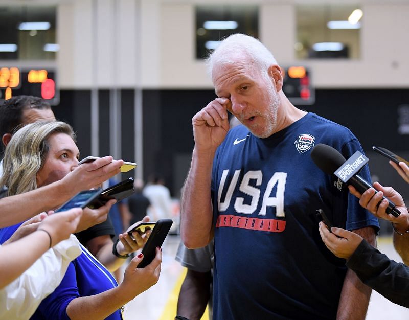 Coach Gregg Popovich at the USA Basketball Team Training Camp