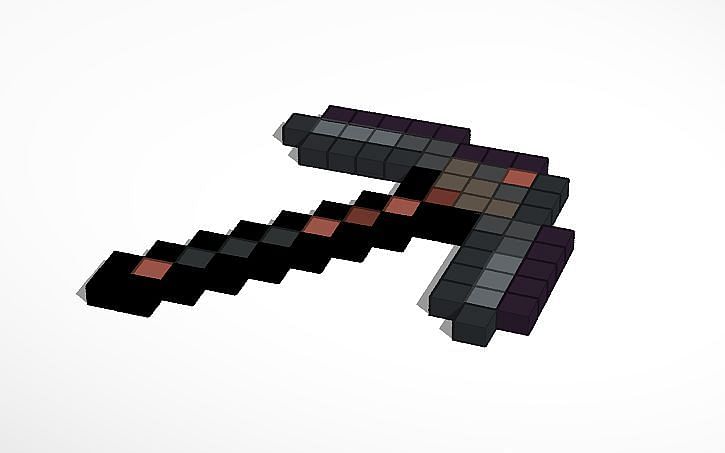 A cool graphic of a Netherite pickaxe in Minecraft (Image via tinkercad)