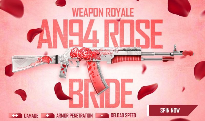 AN94 Rose Bride is the new skin added to Weapon Royale