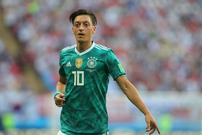 Mesut &Ouml;zil playing for Germany. (Photo by Alexander Hassenstein/Getty Images, )
