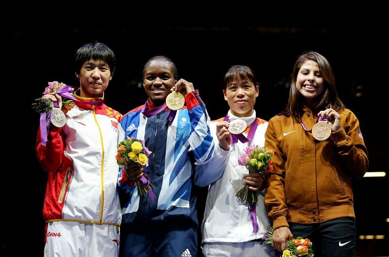 Mary Kom [2nd from Left] - Can she sign off from boxing with a historic Olympic gold?