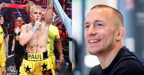 Jake Paul (left); Georges St-Pierre (right).