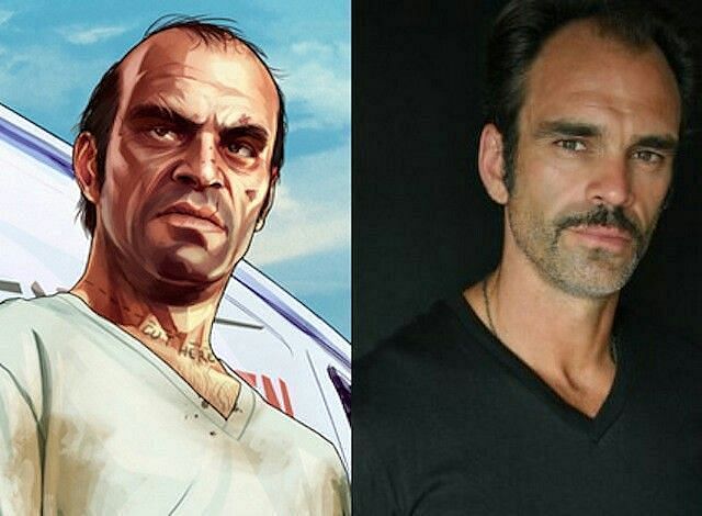 Trevor Philips and Steven Ogg, side by side (Image via Pinterest)