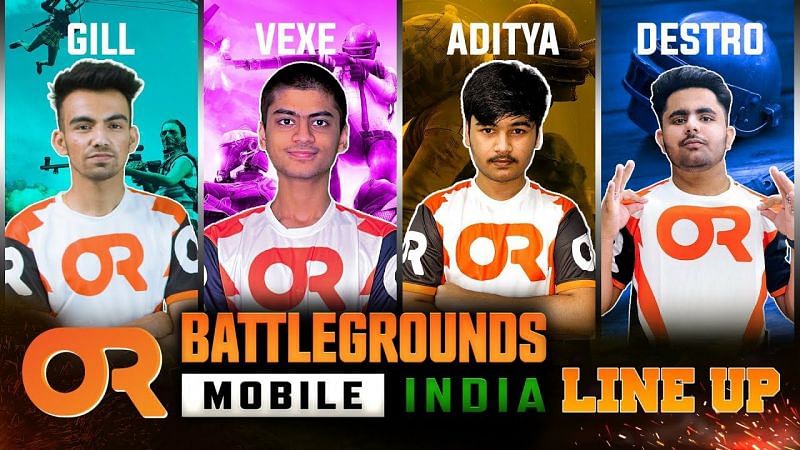 OR Esports Battlegrounds Mobile India Lineup