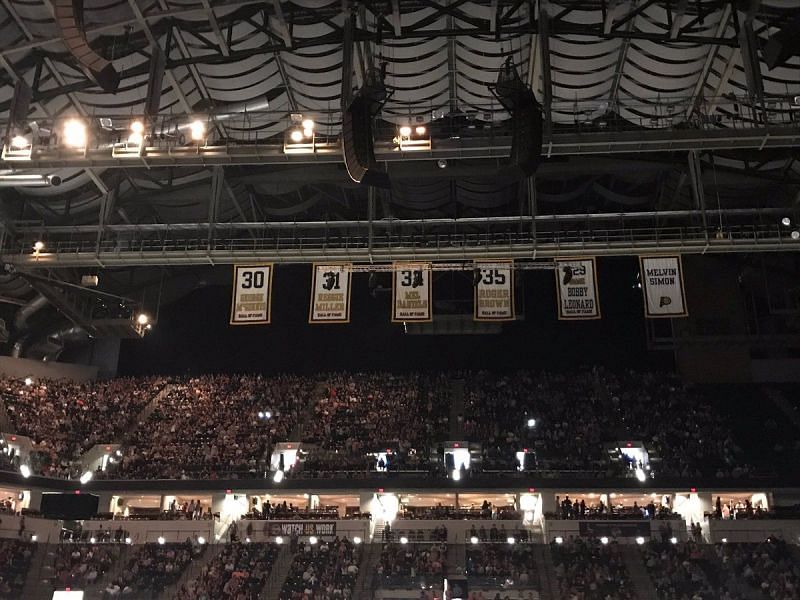 Rafters at the Bankers Life Fieldhouse in Indianapolis