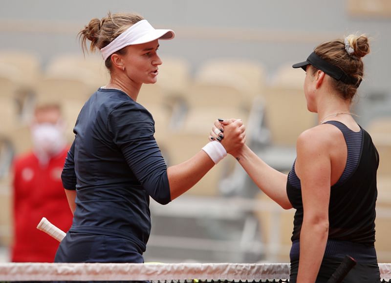 Barbora Krejcikova after her third round upset over fifth seed Elina Svitolina